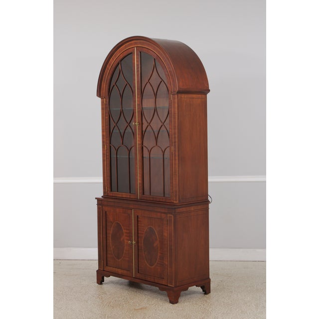 Traditional Baker Historic Charleston Dome Top Mahogany China Cabinet For Sale - Image 3 of 18
