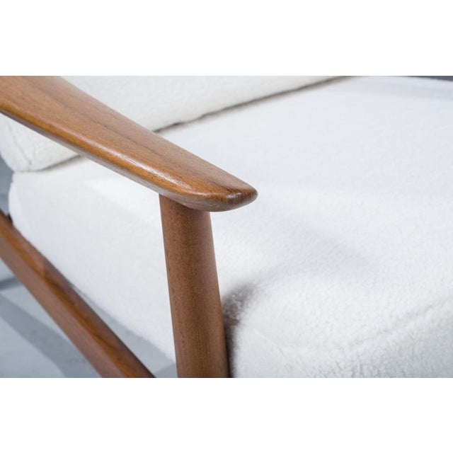 Set of Mid-Century Danish Lounge Chair And Ottoman in Teak and Wool Boucle by Arne Vodder for France & Søn, 1960s For Sale - Image 14 of 18