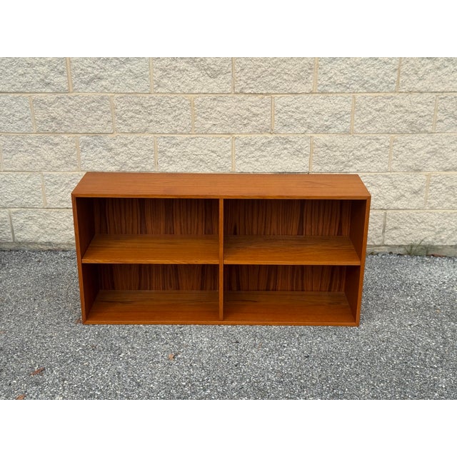Wood Mid-Century Danish Modern Teak Low Bookcase, Made in Denmark For Sale - Image 7 of 12