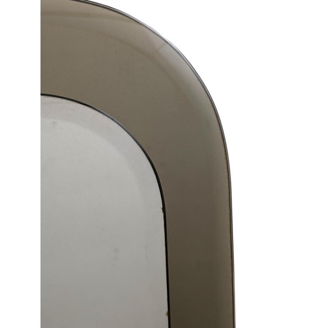 Vintage Wall Mirror in Clear and Smoked Glass, 1970s For Sale - Image 5 of 9