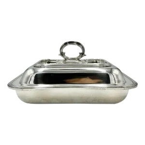 Antique Asprey & Garrard London Covered Entree Serving Dish Silver Plated