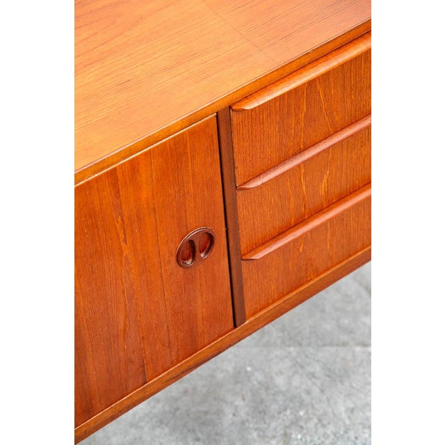 Mid Century Danish Modern End Table Side Entryway Teak 3 Drawers Wood Cabinet For Sale - Image 11 of 12