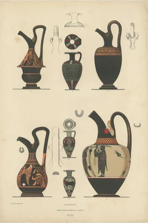 Genick, Illustration of Greek Ceramic Jugs, 1883, Print