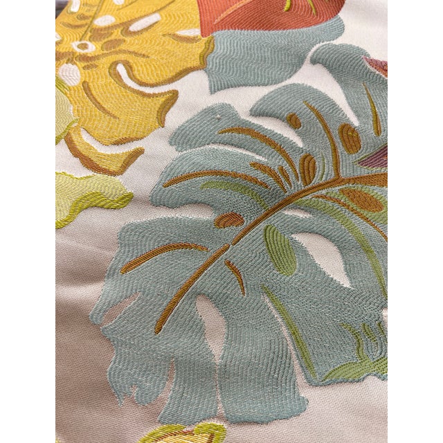Tropical Botanical Woven Silk Upholstery Fabric Made in India 2.75 Yards For Sale - Image 11 of 11