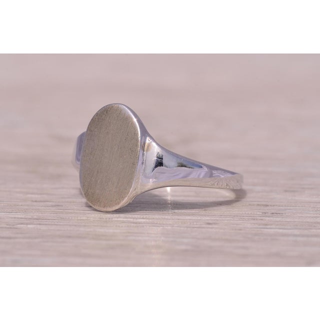 The Classic Signet: White Gold Signet Ring For Sale - Image 4 of 10