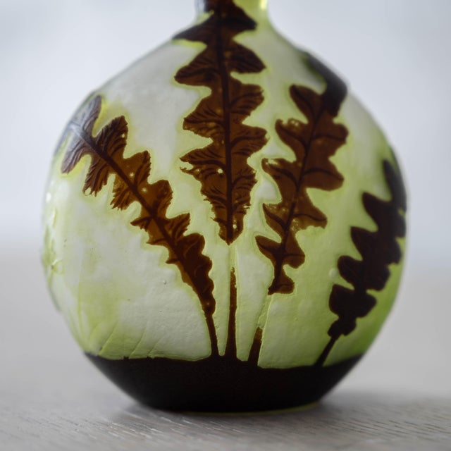 1910s Galle Cameo Glass Banjo Fern Vase, c.1910 For Sale - Image 5 of 15