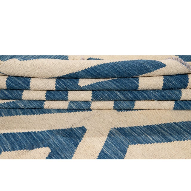 2010s 21st Century Contemporary Kilim Wool Rug For Sale - Image 5 of 13
