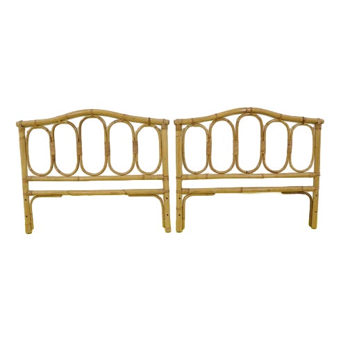 Single Bed Headboards in Woven Bamboo, Set of 2 For Sale