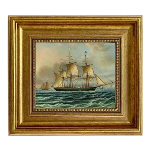 "Baltimore Clipper" Contemporary Nautical Reproduction Print on Canvas, Framed
