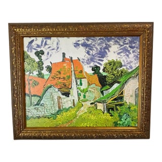Custom Framed Van Gogh's "Street in Auvers-Sur-Oise" 1890 Reproduction Print For Sale