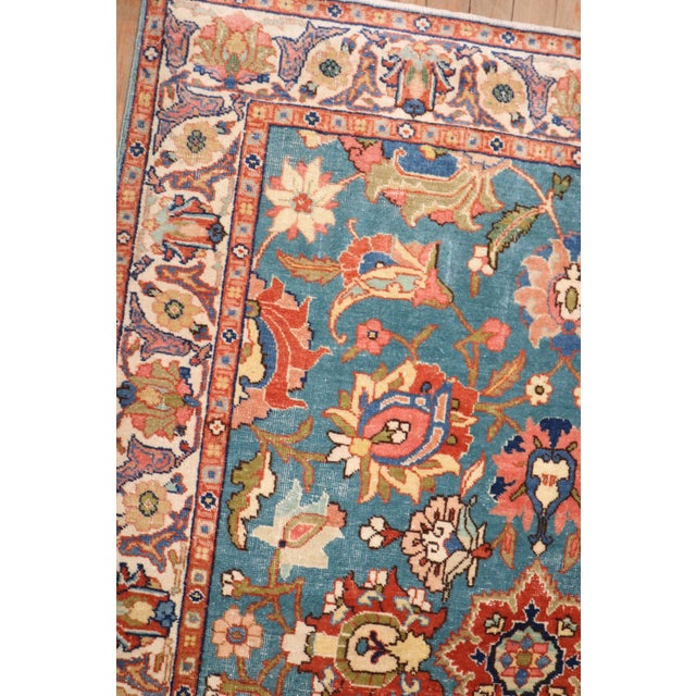 Pair of Teal Persian Tabriz Rugs rug no. j3704 For Sale - Image 10 of 18