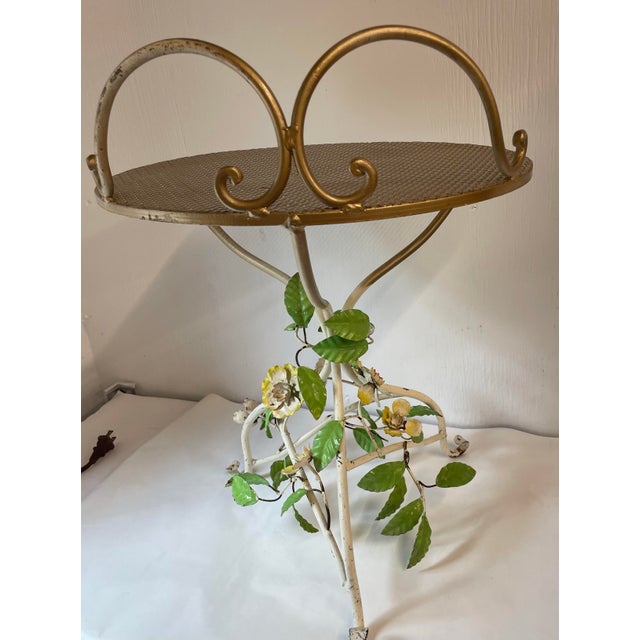 Vintage Italian Tole Table or Stool For Sale - Image 9 of 12