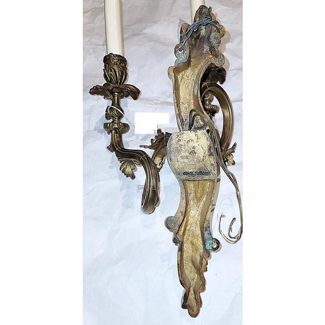 Mid 19th Century French Gilt Bronze Rococo Gas Light Sconce For Sale - Image 12 of 13
