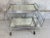 French Brushed Metal Mirror Drinks Trolley with Removable Tray For Sale - Image 3 of 5
