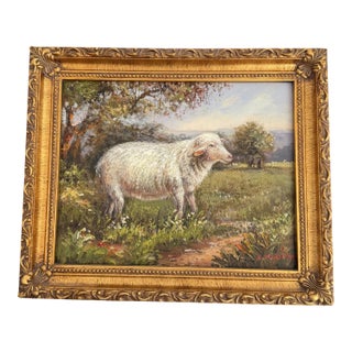 21st Century Pastoral Landscape With Sheep For Sale