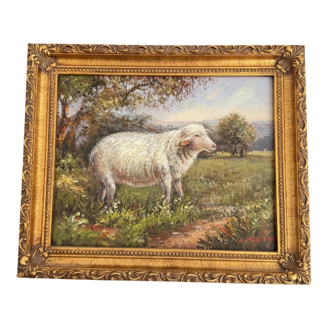 21st Century Pastoral Landscape With Sheep For Sale