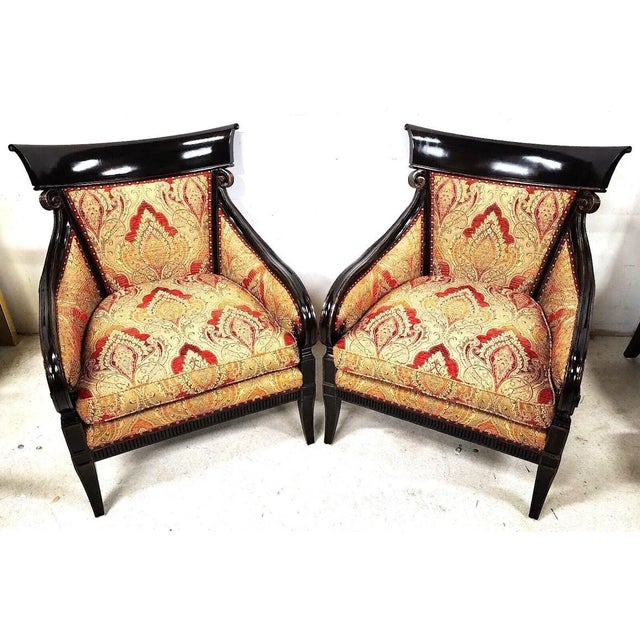 Regency Lounge Chairs a Pair For Sale - Image 4 of 10