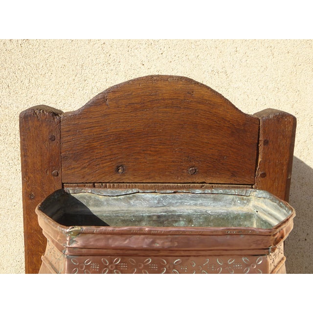 Wood Antique Copper Fountain on Oak Base For Sale - Image 7 of 18