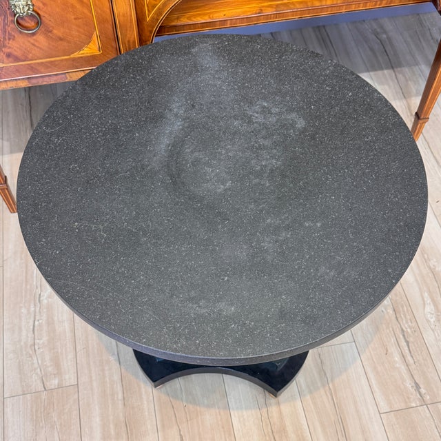 Wood Empire-Style Marble Top Painted and Parcel Gilt Gueridon For Sale - Image 7 of 7