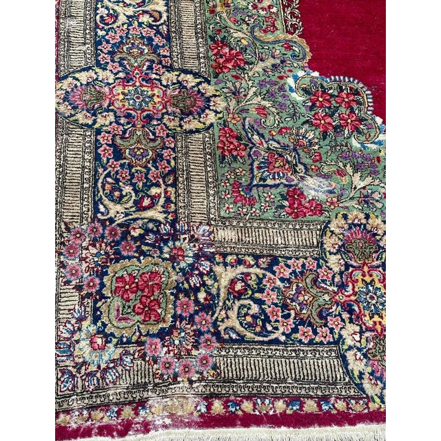 Textile Large Mid-Century Distressed Kirman Rug, 1950s For Sale - Image 7 of 18