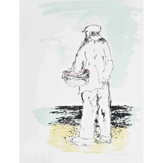 Giovanni Omiccioli, The Fisherman, Lithograph, 1975 For Sale