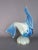 Stunning decorative sculpture in Vintage Murano glass, blue and white, depicting a beautiful blue and white fish....