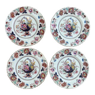 Antique English Masons Ironstone Dinner Plates - Set of 4 For Sale