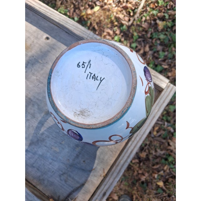 Ceramic 1990s Italian Grape Motif Handmade Pitcher For Sale - Image 7 of 7