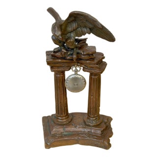19th-Century French/ Italian Neoclassical Cast Bronze Eagle Pocket Watch Holder For Sale