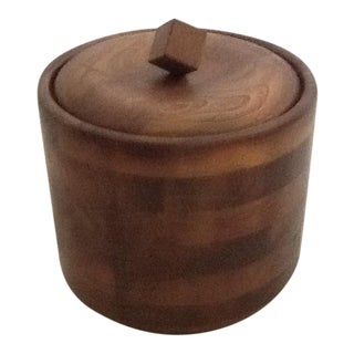 Mid-Century Wood Ice Bucket For Sale