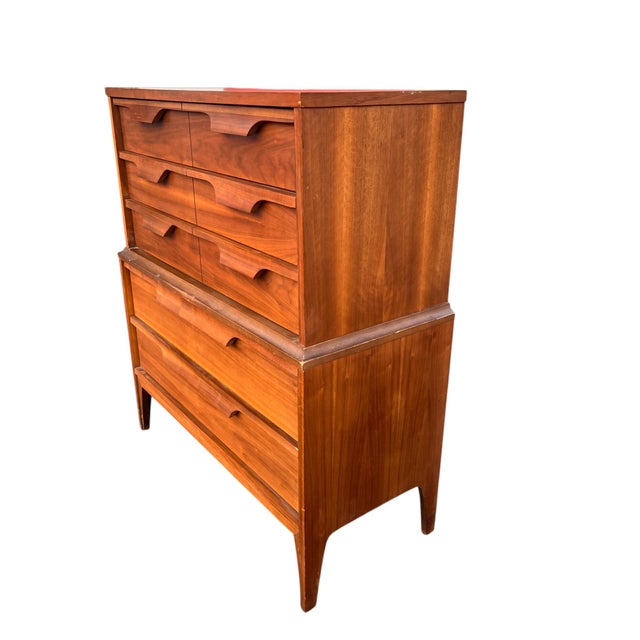 Mid 20th Century Mid 20th Century Johnson Carper High Chest Laminate Top, Attributed For Sale - Image 5 of 14