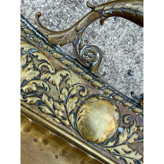 Victorian Brass Tray on Custom Base as Side Table For Sale In New York - Image 6 of 6