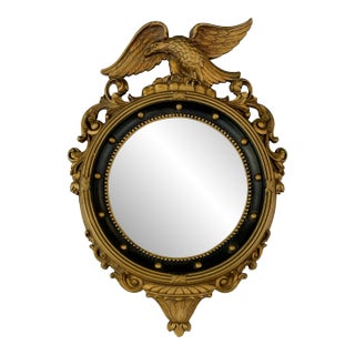 Vintage Syrocco Federal Style Convex Bullseye Wall Mirror For Sale