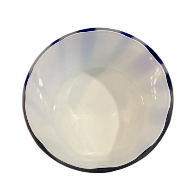 Italian Tom Ford for Gucci Murano Blue and White Bowl For Sale - Image 3 of 5