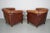 Set of Vintage Dutch Cognac Colored Leather Club Chairs For Sale - Image 15 of 18