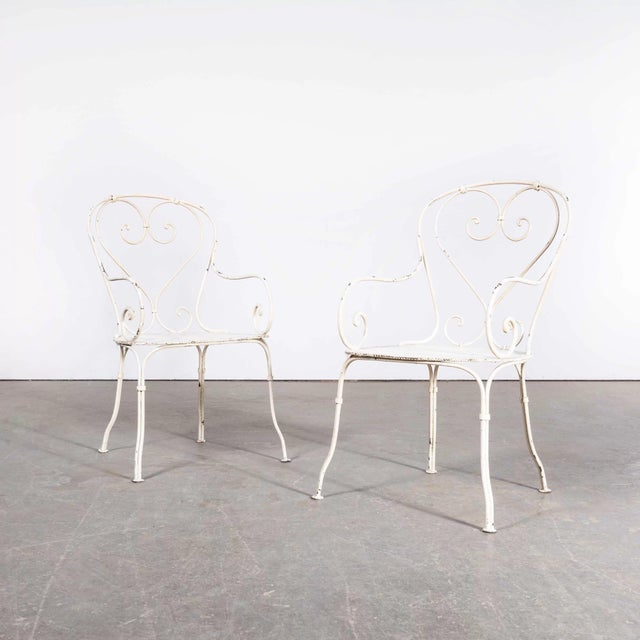 French Garden Chairs with Perforated Seats, 1960s, Set of 2 For Sale - Image 4 of 11