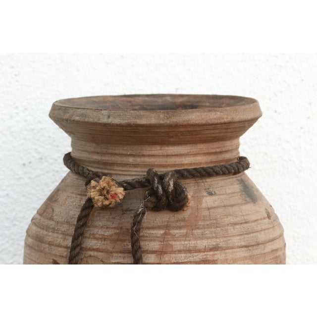 Farmhouse Vintage Bleached Wood Ghee Pot For Sale - Image 3 of 7