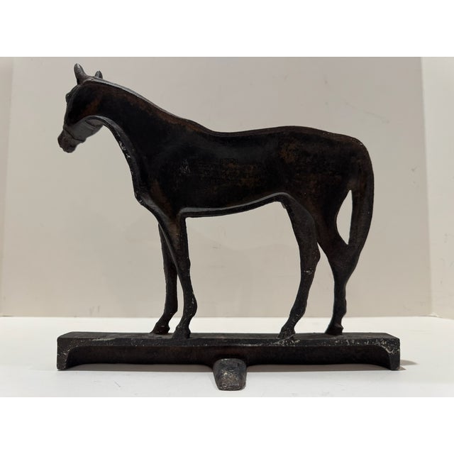 Metal Virginia Metalcrafters Citation Horse Cast Iron Doorstop Bookend Sculpture For Sale - Image 7 of 11