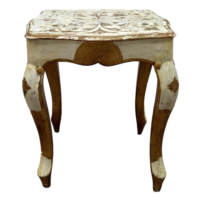 Mid 20th Century Franco Tacchi Italian Florentine Painted and Partial Gilt Low Side Table For Sale