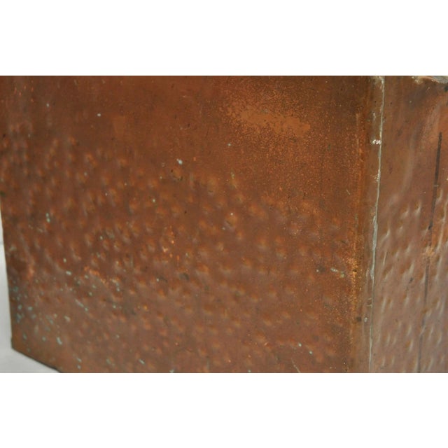 Antique French Country Primitive Copper & Wood Black Grain Painted Grain Bin For Sale - Image 14 of 18