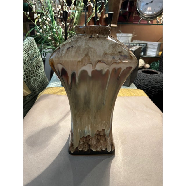 1980s Art Nouveau Style Drip Glazed Vase For Sale - Image 9 of 9
