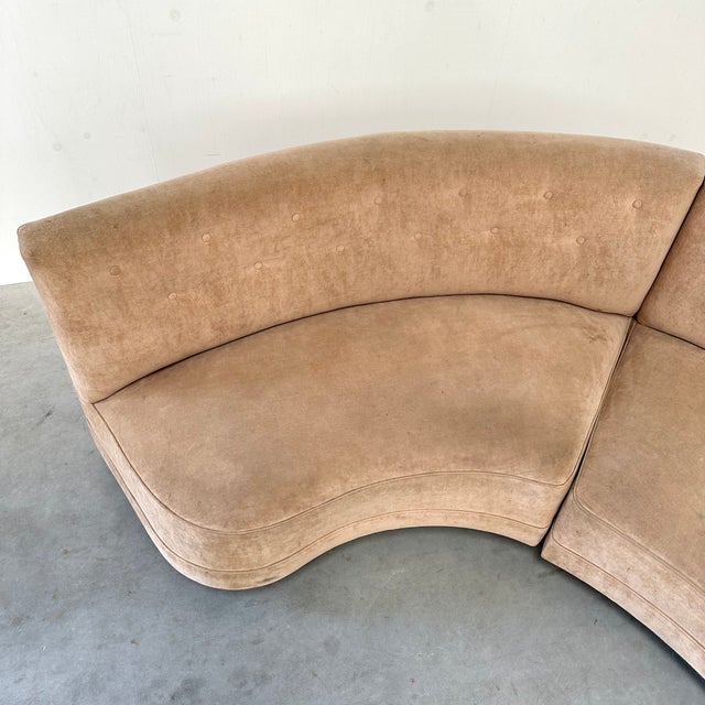 Textile Semi-Circle Three-Piece Sofa, 1930s For Sale - Image 7 of 18