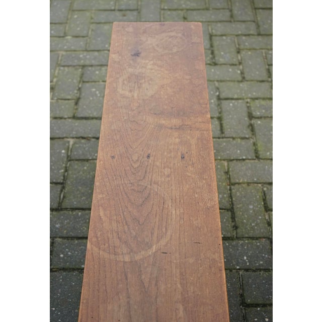 Brown Long Mid-Century Dutch Bossche School Church Bench, 1950s For Sale - Image 8 of 15