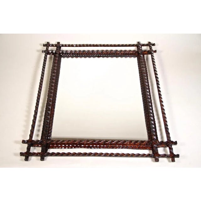 Tramp Art Wall Mirror, Austria, 1880s For Sale - Image 9 of 17