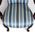 Cerulean Pair of Vintage Upholstered Queen Anne Style Striped Armchairs With Shell Carving For Sale - Image 8 of 17