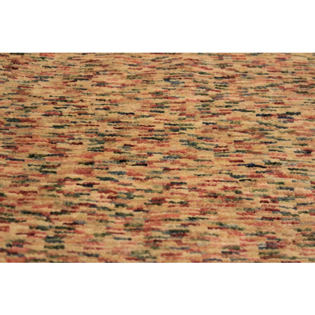 1990s Contemporary Gabbeh Tan/Blue Wool Rug - 3'5'' X 4'9'' For Sale - Image 5 of 10
