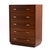 Brown t.h. Robsjohn Gibbings Widdicomb Walnut Spear Handle Five Drawer Chest Dresser For Sale - Image 8 of 18