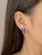 Art Deco 14K White Gold Diamond Sapphire Huggie Braided Earrings For Sale - Image 3 of 3
