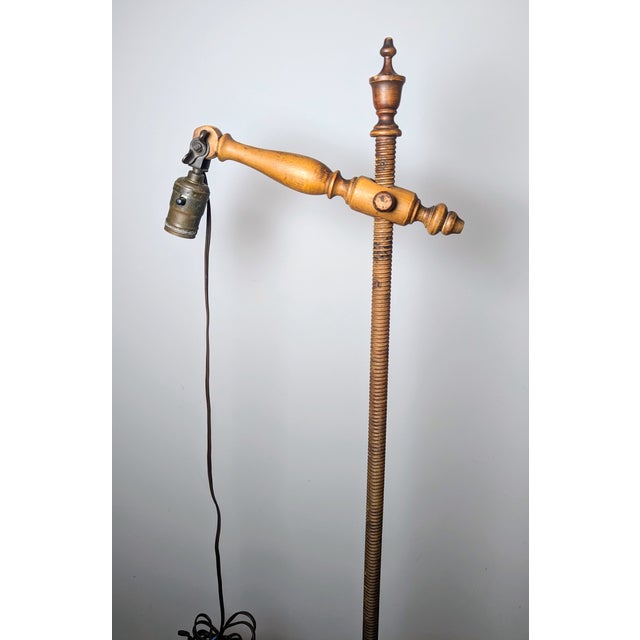 Vintage Handmade Wood Bridge Floor Lamp For Sale In Raleigh - Image 6 of 12