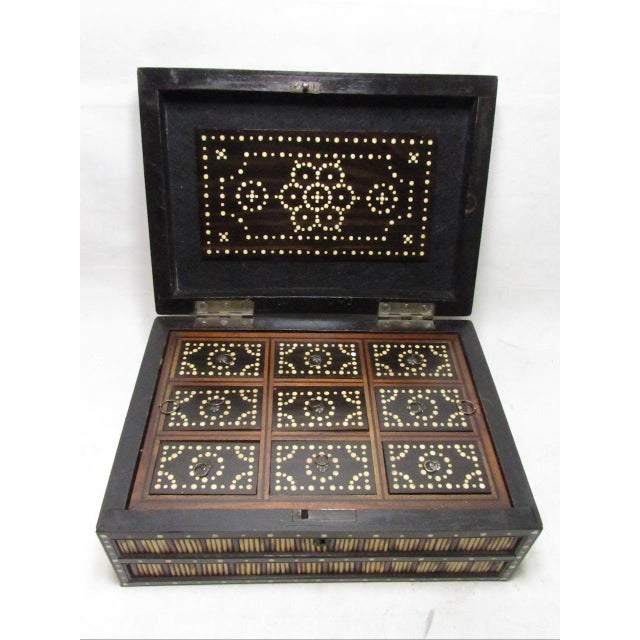Large Antique Anglo Indian Fitted Quill Box For Sale - Image 11 of 15